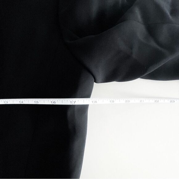 A & K Designs Cropped Blazer Jacket Women's 6P Black White Trim Notched Lapels - Picture 7 of 10